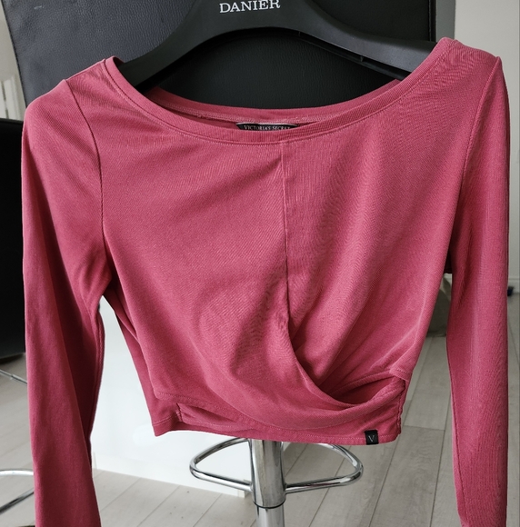Victoria Secret ROSE/mauve/pink long sleeve crop, XS - Picture 7 of 9